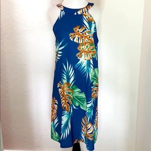 Cute palm tropical Hawaii dress tie back